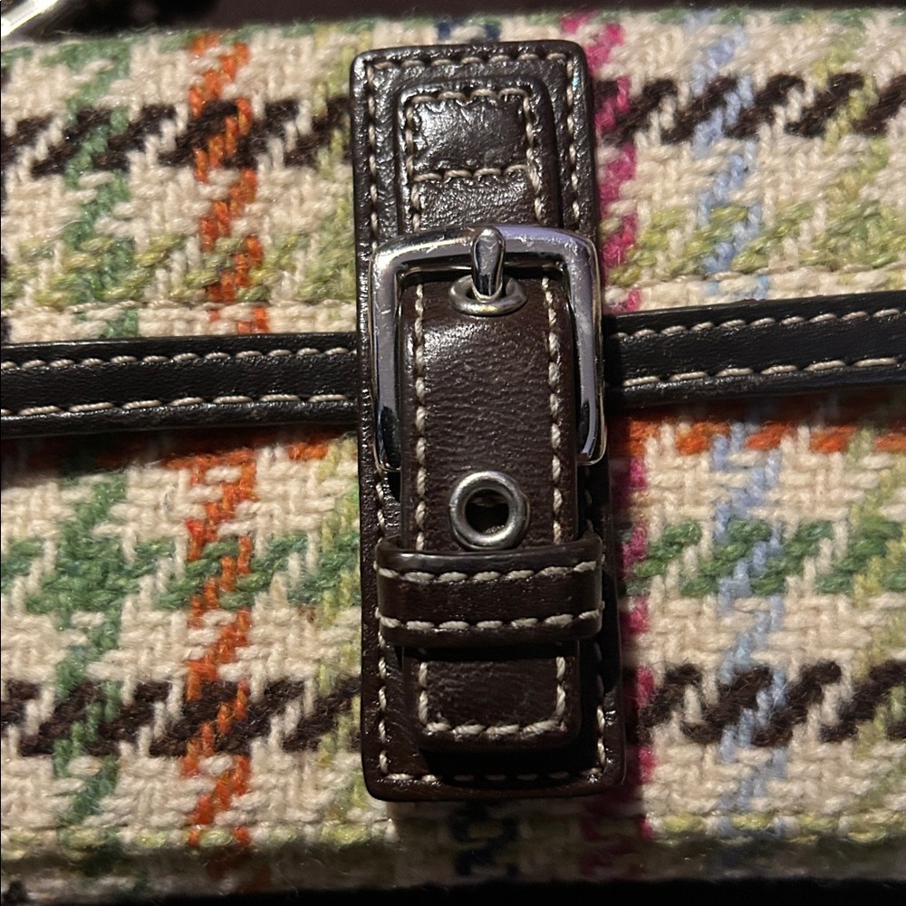 Coach Y2K Heritage Tattersall Wool Mini Bag or Wristlet in EUC - Picture 4 of 12